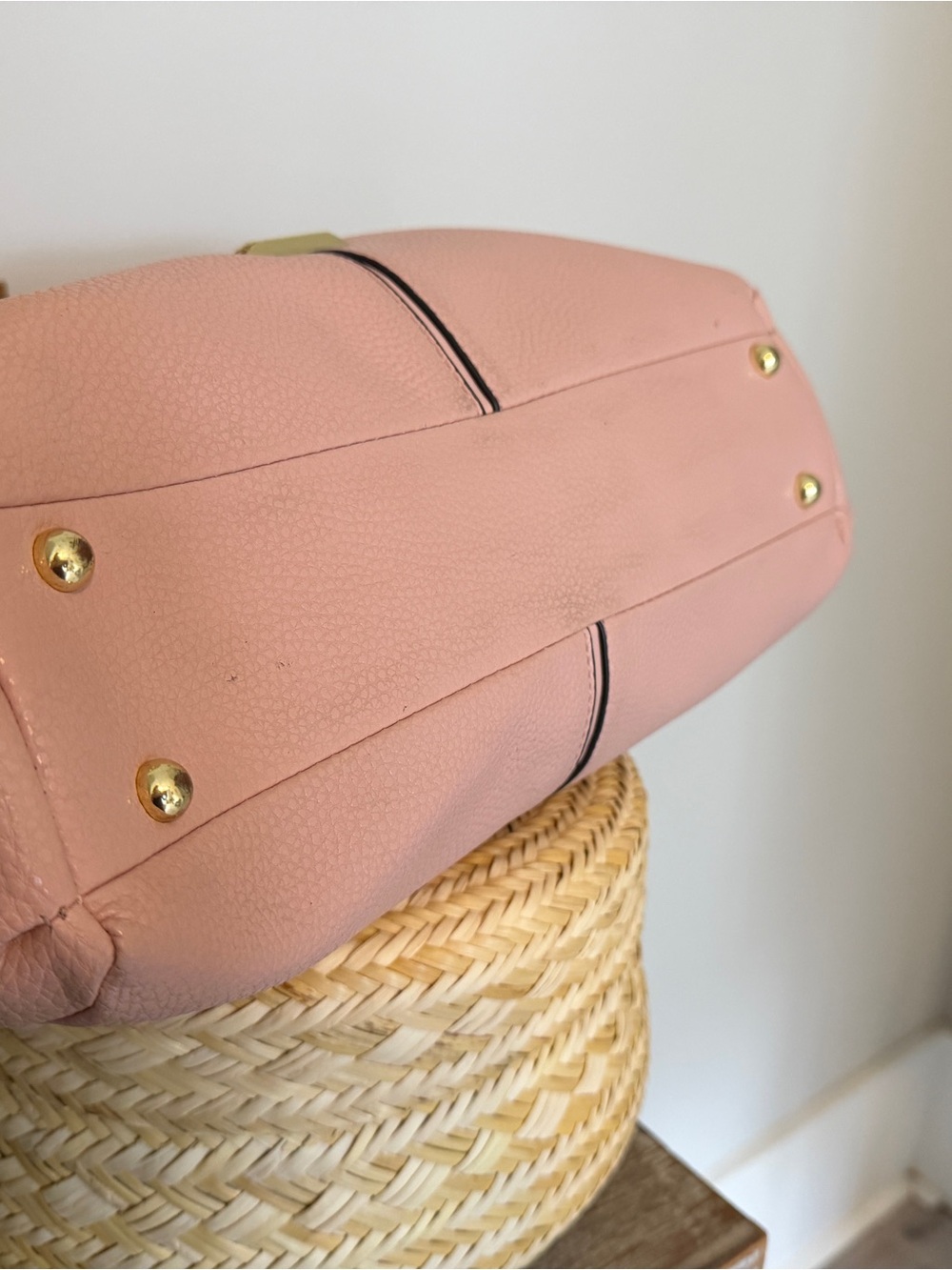 Anne Klein Pink Vegan Pebbled Shoulder Triple Compartment Hobo Shoulder Bag - Picture 7 of 12